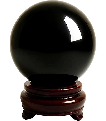 Amazon.co.jp: 天然黒曜石丸玉 本物 水晶玉 浄化用 クリスタル 置物